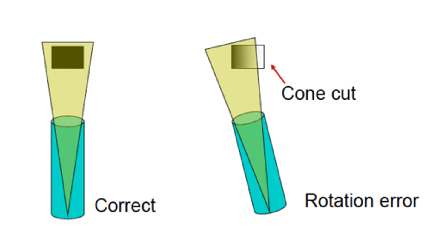 <p>Can cause cone cut</p><p>Improper alignment of the BID*</p><p>Overlapping inter proximal contact ares*</p><p>This is a Rotation error, because just by rotating the BID toward the center of the plate, it can be avoided</p>