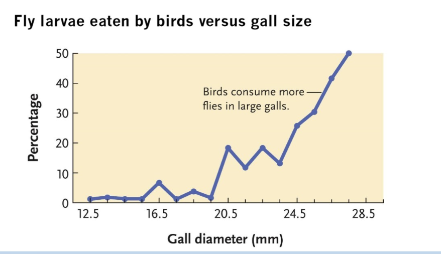 <p>What does this show about gall preferences in the bird (Downy woodpecker)?</p>
