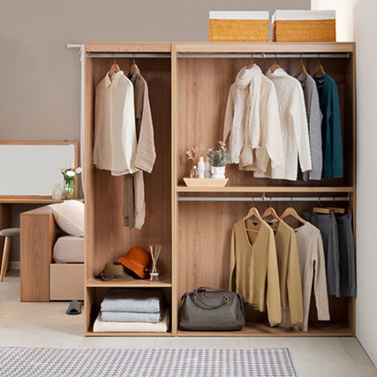 <p>tủ quần áo<br>우리 새 옷장이 필요해요.<br>Chúng ta cần tủ quần áo mới</p>