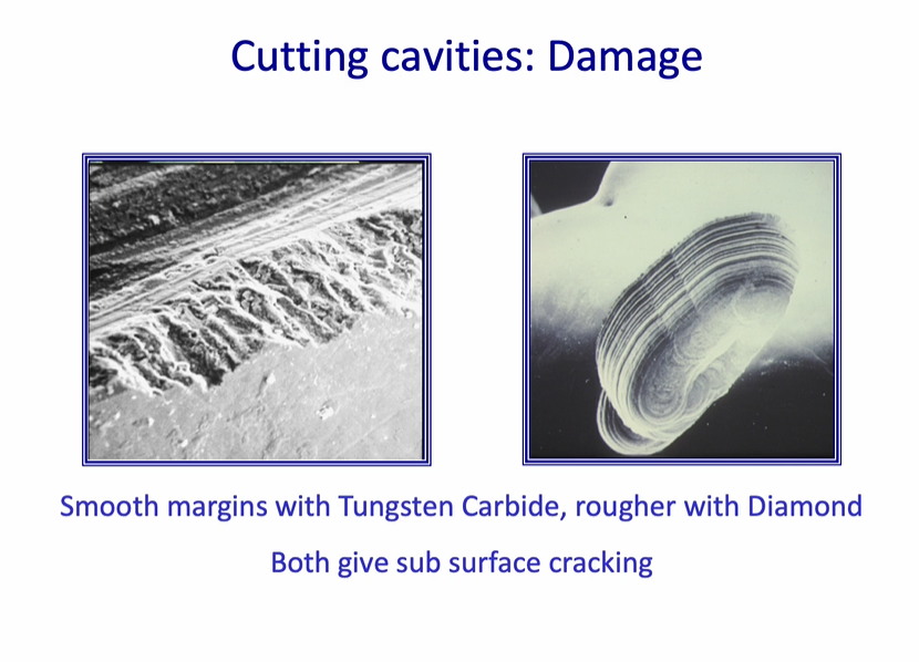 <p>cutting cavities - damage </p>