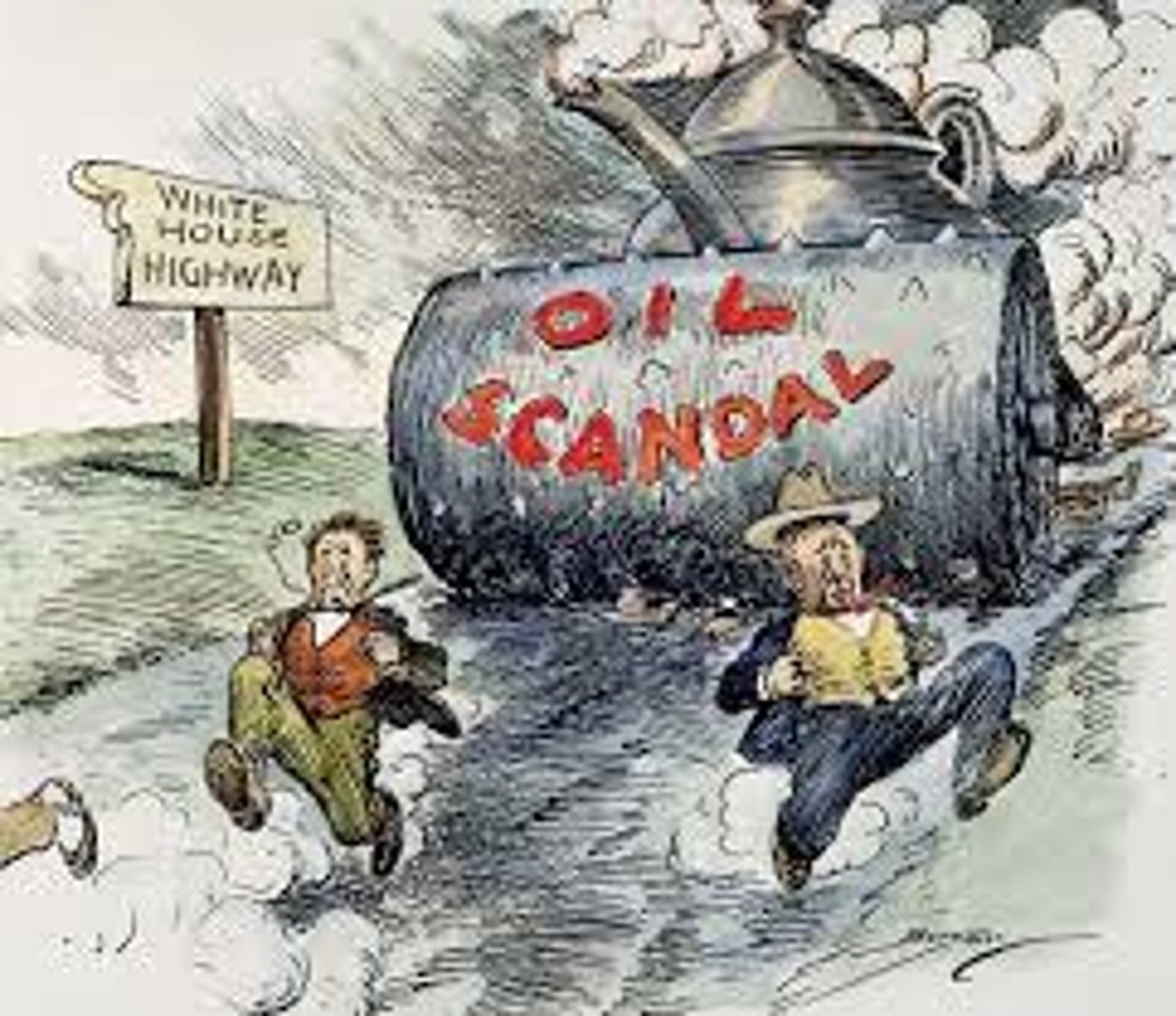 <p>A tawdry affair involving the illegal lease of priceless naval oil reserves in Teapot Dome, Wyoming, and Elk Hills, California. The scandal, which implicated President Harding's secretary of the interior, was one of several that gave his administration a reputation for corruption.</p>