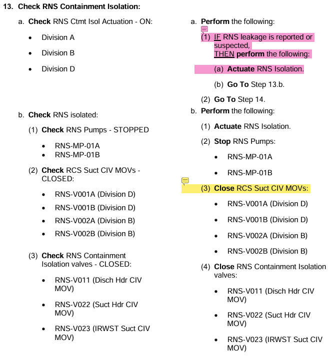 <p>Only if RNS Leakage is reported/suspected</p><p>(Step 13a. RNO)</p>