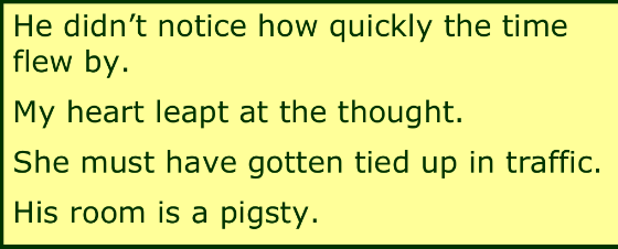 <p>word or phrase that makes a comparison between seemingly unlike things.<br>(Ex. He collapsed onto the grass life a half-empty flour sack)</p>