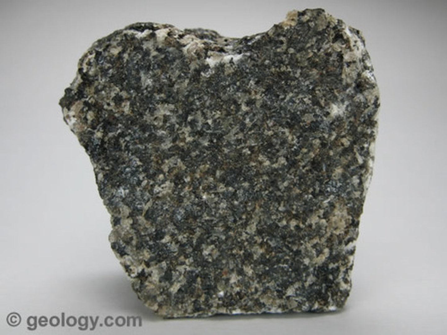 <p>F,I,M,UM: Mafic<br>Texture: coarse-grained<br>Mineral composition: feldspar and pyroxene<br>Other properties: dark colored typically. Larger crystals than basalt.<br>Inferred rock origin: Intrusive. The coarse-grained version of basalt.</p>