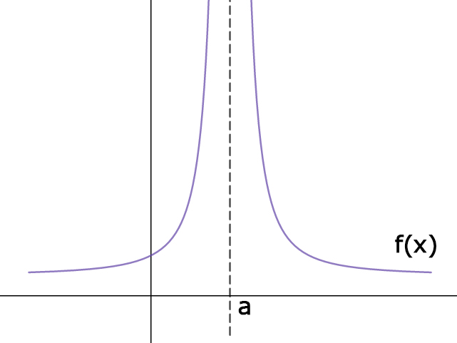 <p>A type of discontinuity where the limit of a function does not exist because it approaches positive or negative infinity.</p>