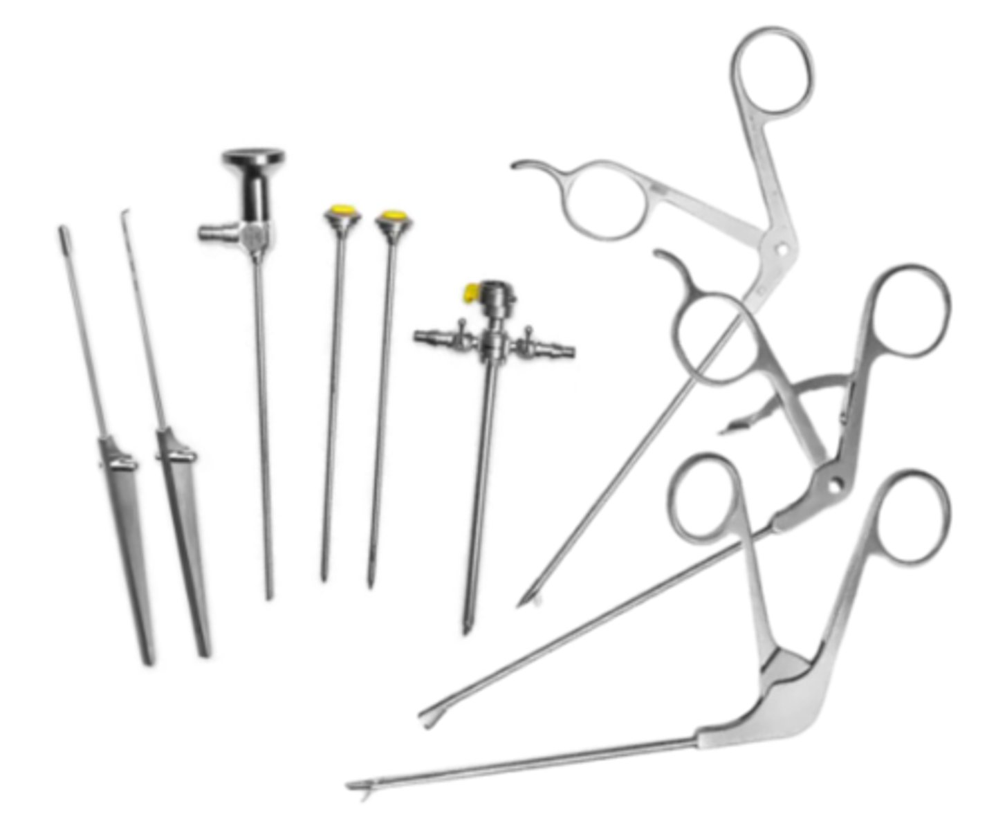 <p>instruments used for endoscopic procedures performed on joints (much smaller than other endoscopic instruments)</p>