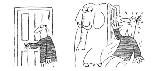 to be surprised and confused (stress the last word; used in the passive)