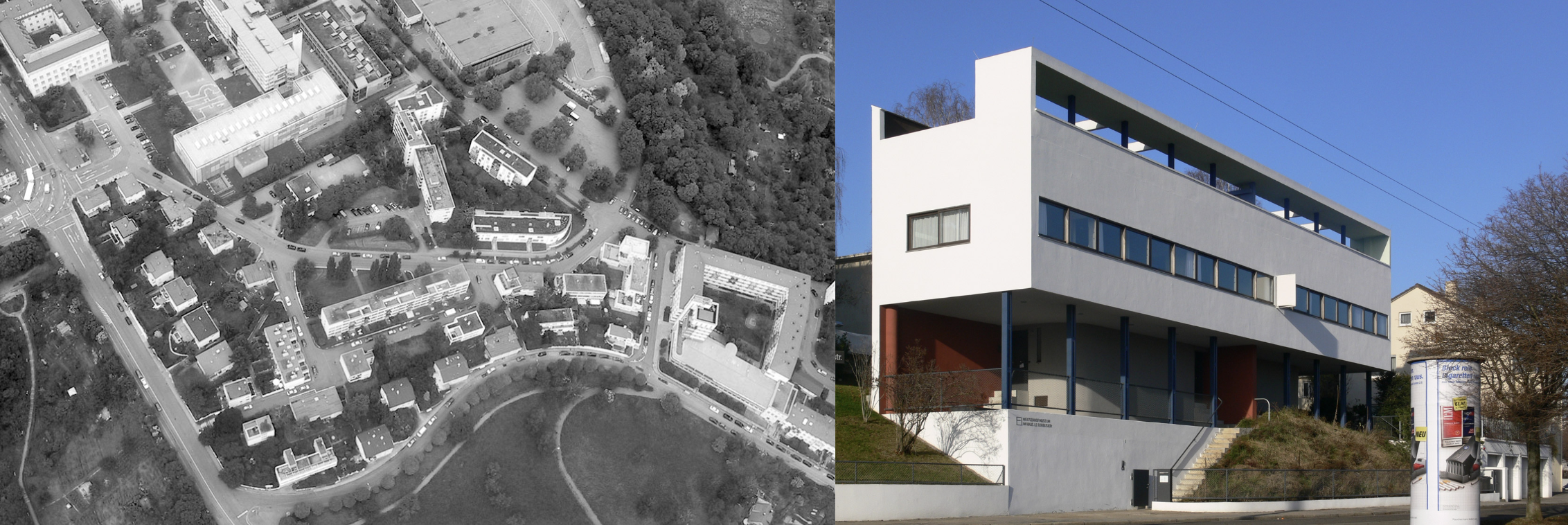 <ul><li><p>addresses problem of housing (people moving from rural areas)</p><ul><li><p>exhibit showing new work</p></li></ul></li><li><p>individual buildings designed by diff architects</p><ul><li><p>series of townhouses + single family houses</p></li></ul></li><li><p>consistency > “international style”</p></li></ul><p></p>