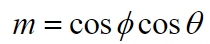 <p>m - schmid factor</p><p>phi - angle between vertical and the slip direction</p><p>theta - angle between vertical and normal vector to slip plane</p><p>The schmid factor indicates the effectiveness of an applied shear stress in causing slip in a specific plane and direction. It also highlights the orientation-dependent relationship between applied stress and resolved shear stress in a slip system.</p>