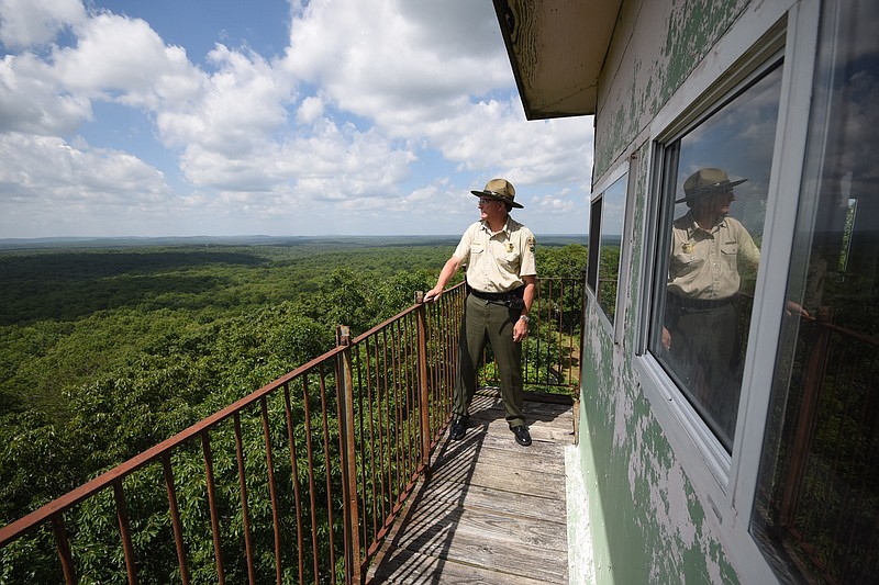 <p>A lookout tower that was originally constructed sometime between 1865-1895 for the dedication of the Chickamauga Battlefield. It was moved between 1941-1944 for use as a fire tower. It was one of five observation towers used between 1895 and 1935 for military observers who watched Tennessee Militia exercises. Now it is the last of those 5 still standing. </p>