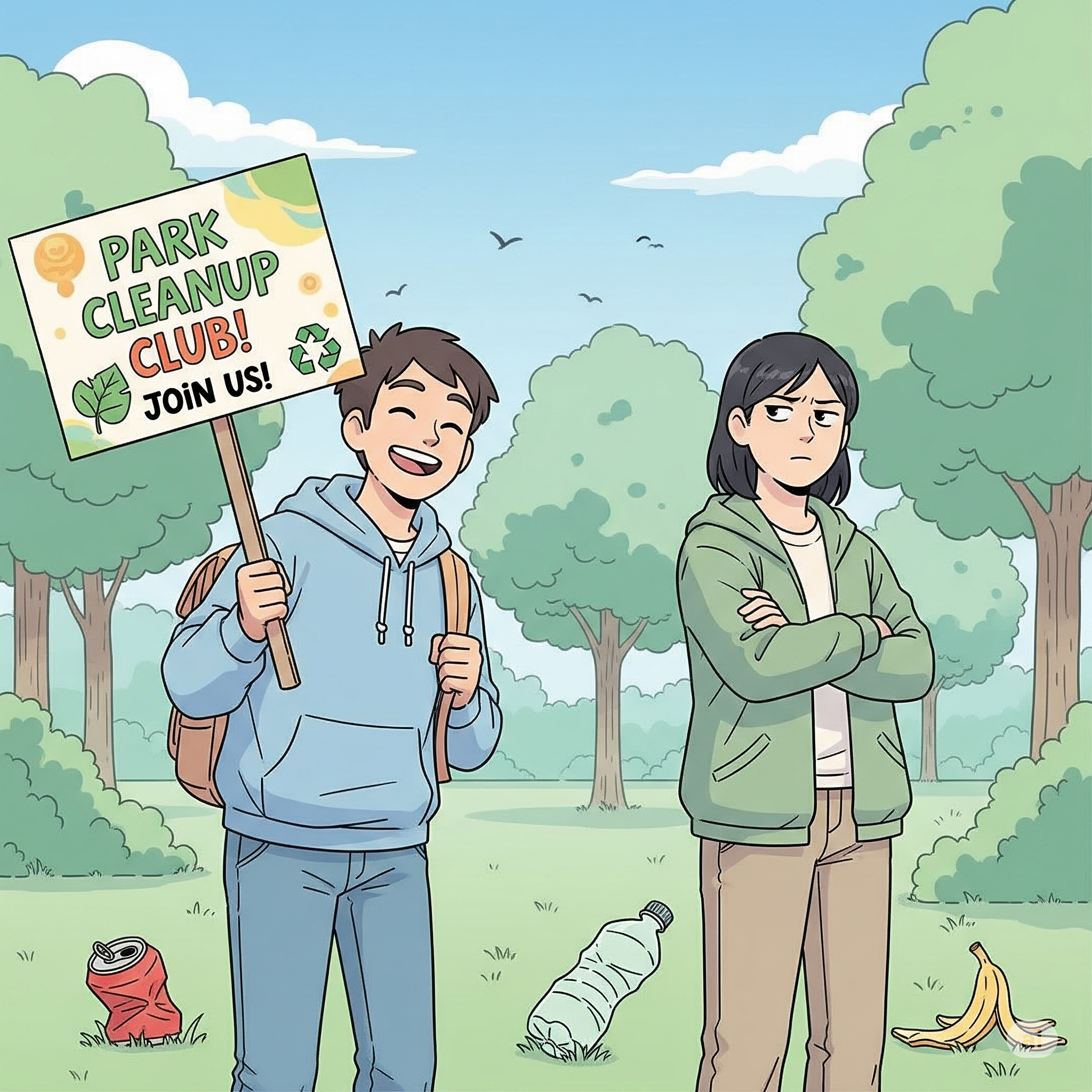 <p>A new kid at school starts a club to pick up trash in the park. Your friend hears about it and says, 'They're probably just doing it to look good, and the park will still be dirty next week anyway.' That's when your friend is being <code>????</code></p>