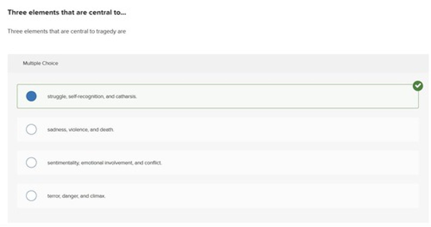 <p>Struggle, self-recognition, and catharsis.</p>
