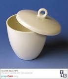 <p>Usually made from porcelain or metal, crucibles enable chemical compounds to be heated to very high temperatures. They are sometimes used in conjunction with a loose fitting lid made of a similar material. The lid is purposely loose to allow gases to escape during heating</p>