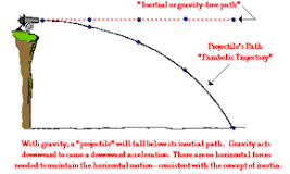 <p>there is one force applied at the beginning on the trajectory, after which the only interference is from gravity</p>