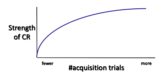 <p><strong><u>Lecture 2</u></strong></p><p>What two factors can influence the acquisition curve of a typical classical conditioning experiment?</p>