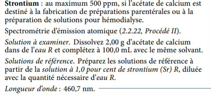 <p>strontium (mono acétate de calcium)</p>