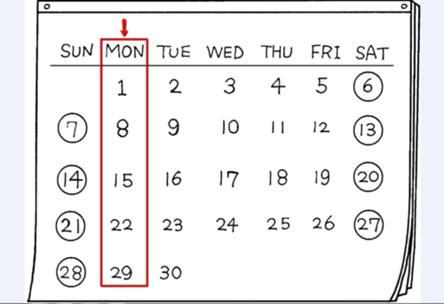 <p>lunes</p>