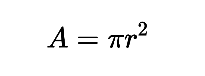 <img src="https://www.gstatic.com/education/formulas2/553212783/en/area_of_a_circle.svg" data-width="100%" data-align="center" alt="A = \pi r^2"><p></p>