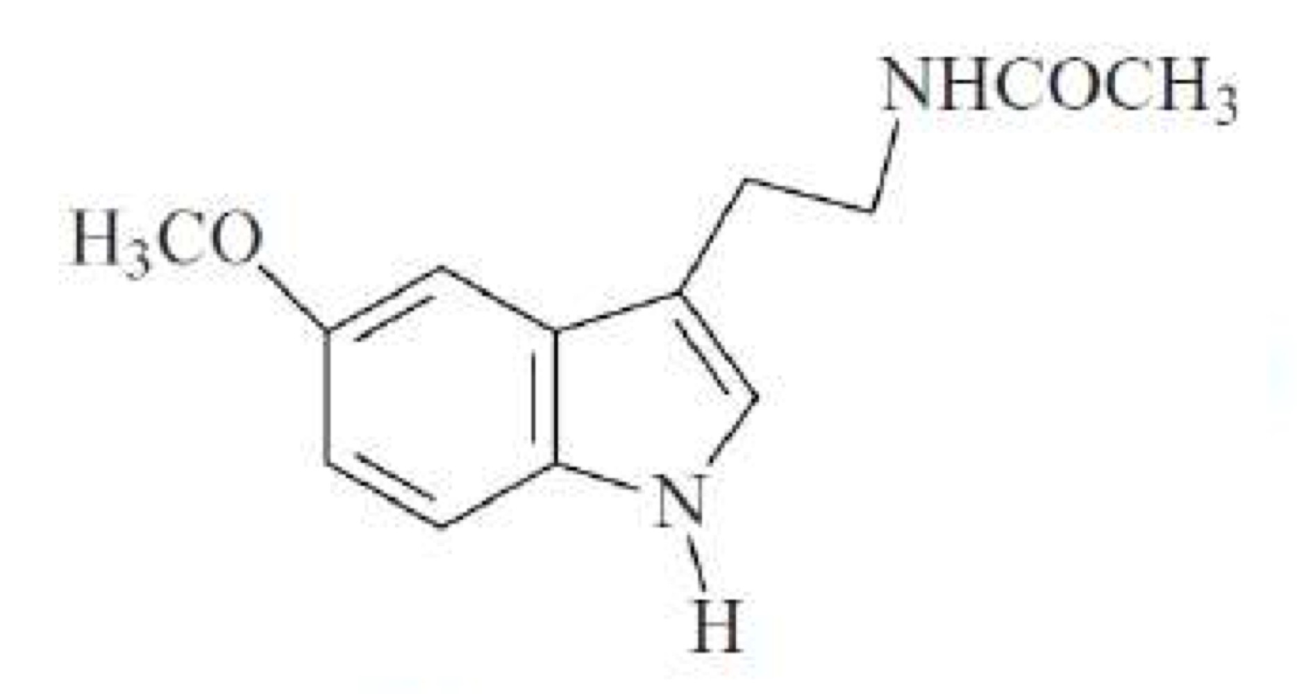 <p>Ormone dalla struttura indolica sintetizzato a partire dalla serotonina, prodotto dalla ghiandola pineale dei vertebrati ed in minima parte dalla retina. La secrezione è regolata dai ritmi circadiani con picchi secretivi durante la notte od in condizioni di buio (regolato a livello dell’ipotalamo).</p><p>Azioni:</p><ul><li><p>recettori specifici</p></li><li><p>Antagonista Ca2+ calmudulina</p></li><li><p>Radical scavenger di radicali liberi ossidrilici</p></li><li><p>Immunostimolatore</p></li></ul><p></p><p>2 recettori ad elevata affinità MT1 e MT2 localizzati nel SNC e SNP, ed 1 recettore a bassa affinità MT3. Il meccanismo di trasduzione (MT1,MT2) è con una proteina Gi</p>