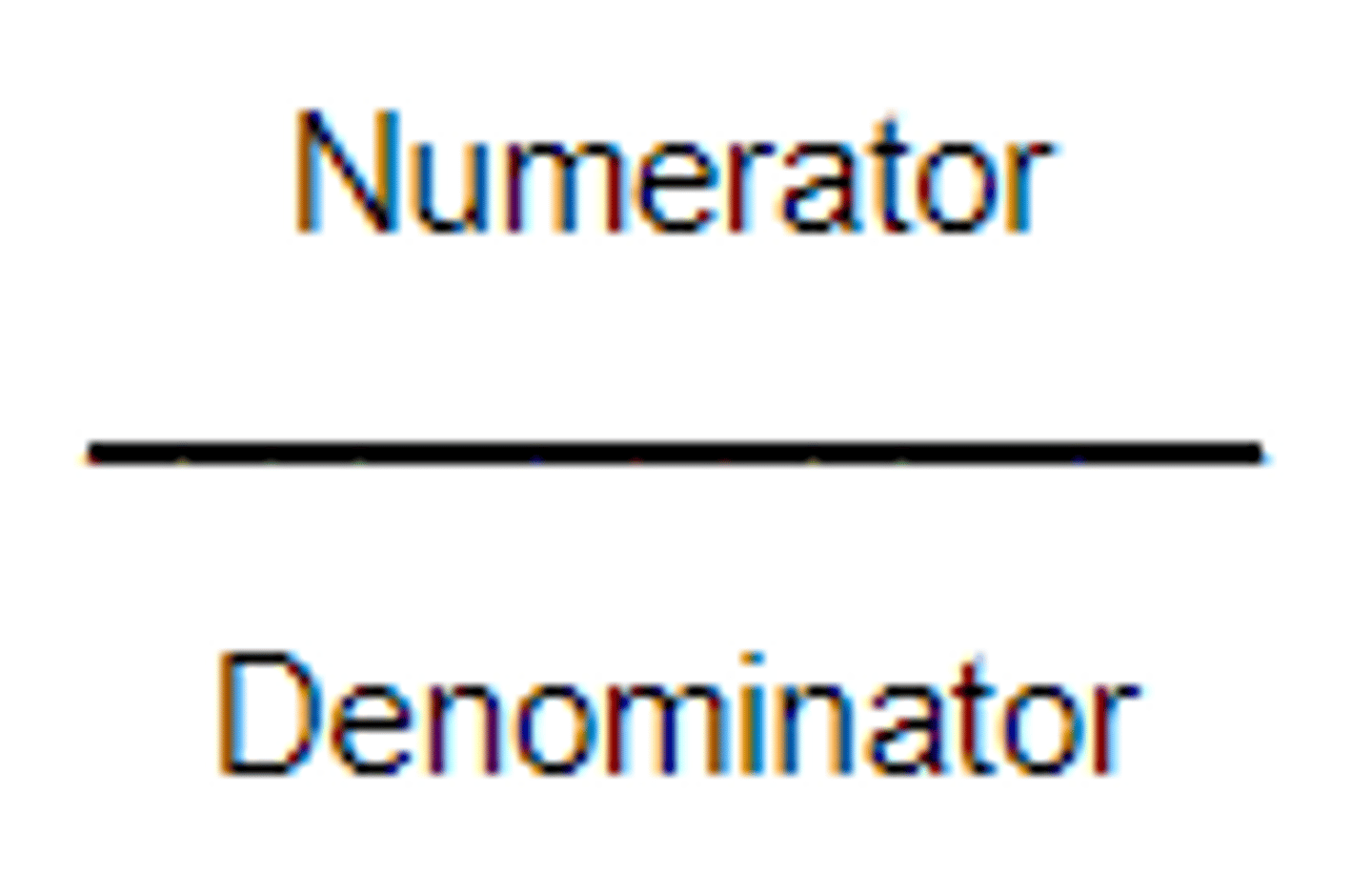 <p>the bottom term of a fraction</p>