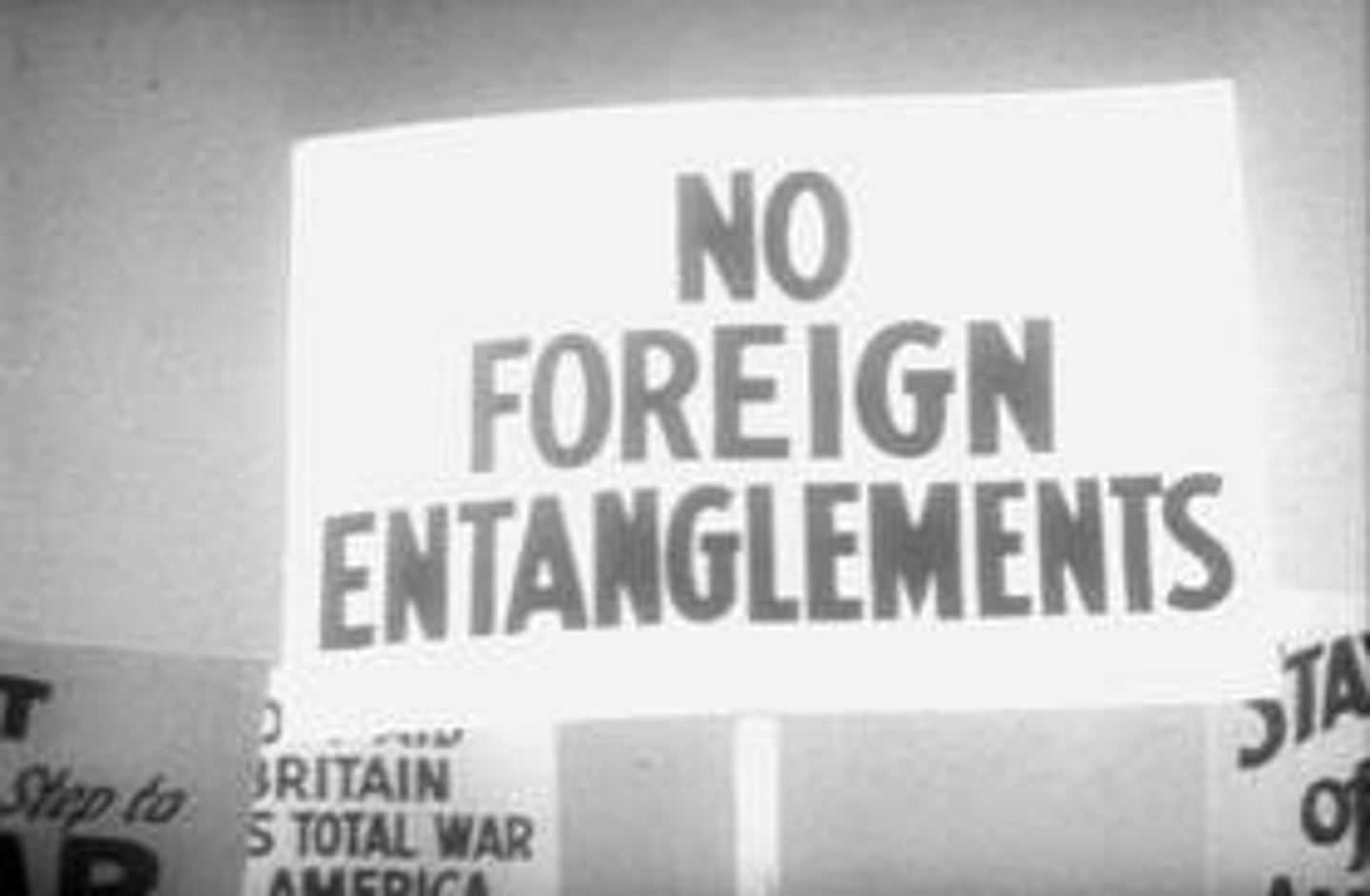 <p>a policy of avoiding political or military involvement in other countries' affairs, practiced by the U.S. before entering WWII.</p>