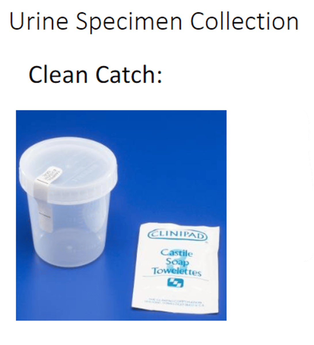 <p>The external urethra is cleaned with an antiseptic wipe --&gt; removing the resident microbiota</p>