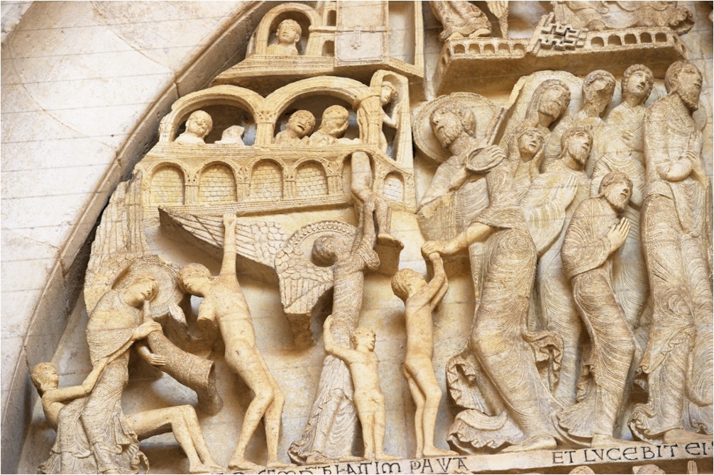 Last Judgment Tympanum of Cathedral of St. Lazare, France, Romanesque 