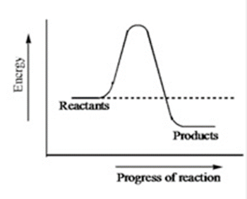 <p>The diagram below shows the energy pathway of an uncatalyzed reaction. How does the energy diagram change when an enzyme is used in the same reaction?</p><ul><li><p>The energy of the reactants decreases.</p></li><li><p>The energy of the products decreases.</p></li><li><p>The energy of the reactants becomes equal to the energy of the products.</p></li><li><p>The energy of the reactants increases.</p></li><li><p>The activation energy decreases.</p></li></ul><p></p>