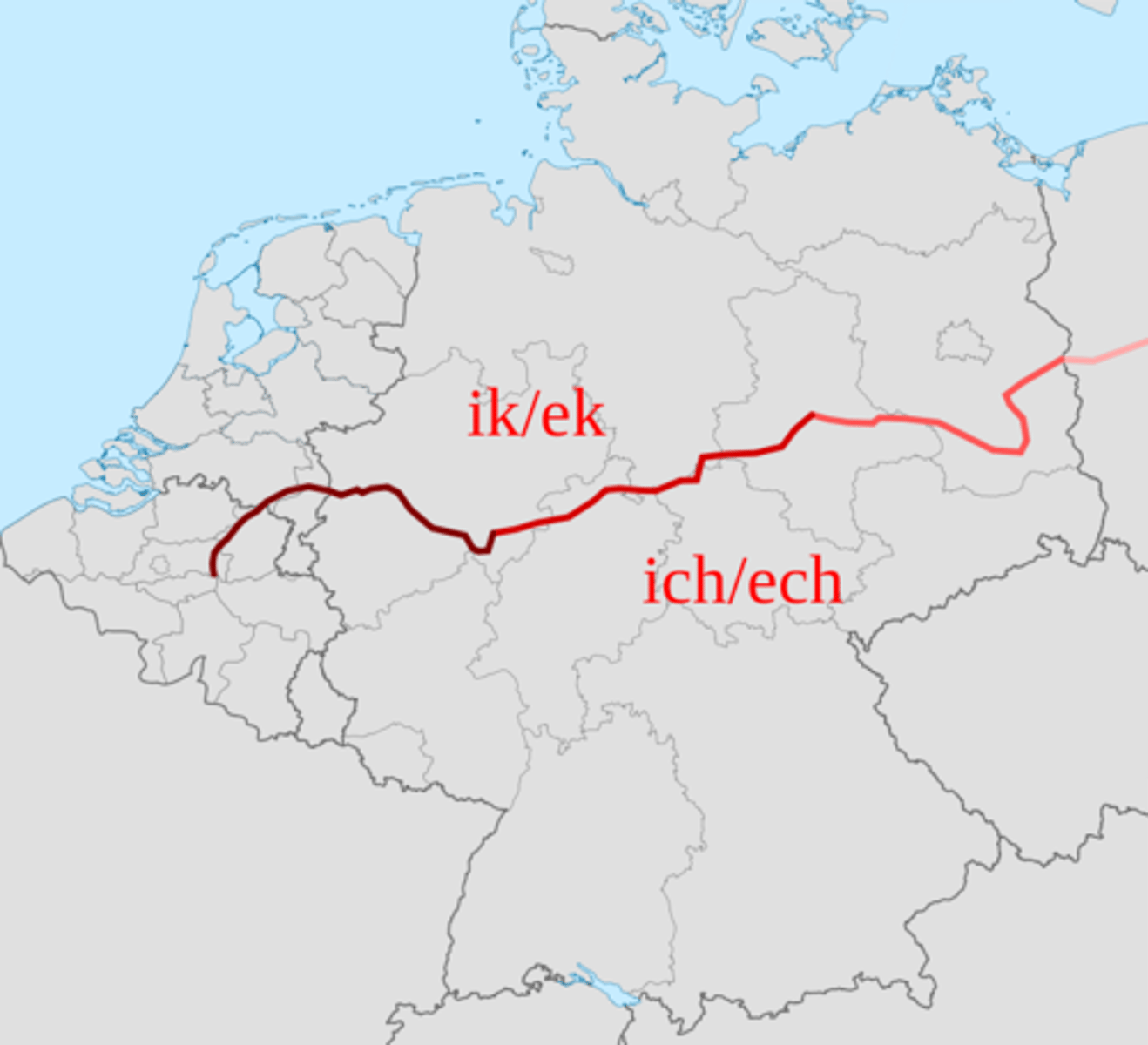 <p>boundary line on a map that shows where certain words, pronunciations, or grammar features change between regions.</p>