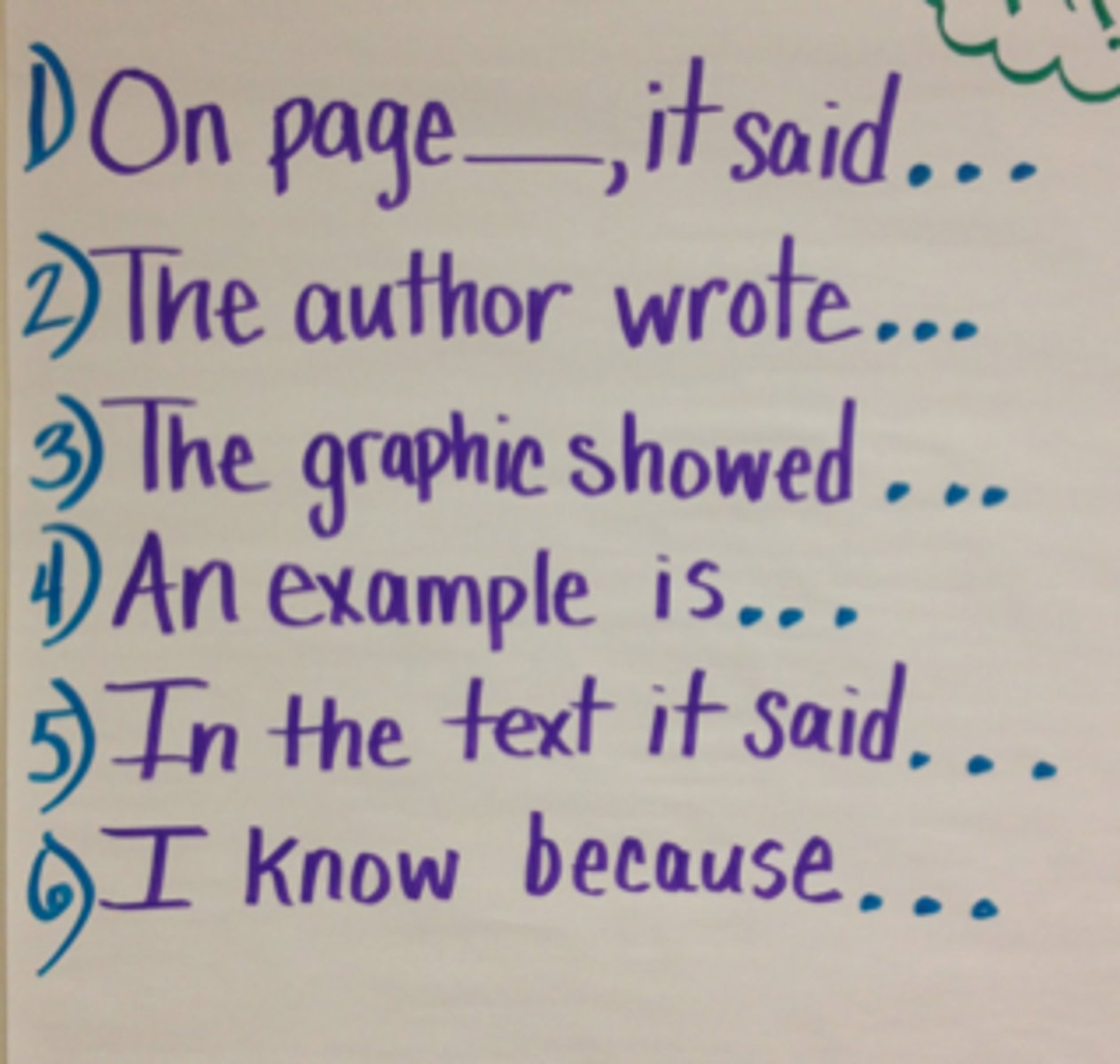<p>words or sentences from the text that prove your answer</p>