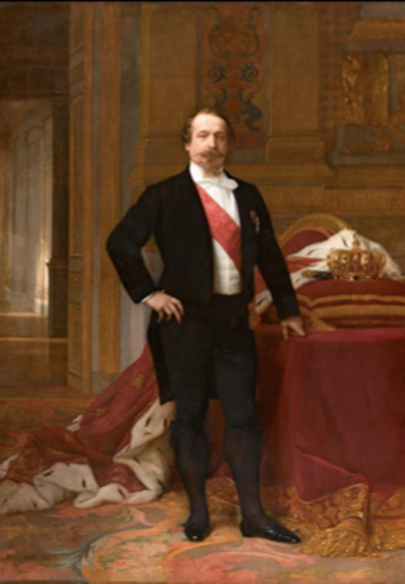 <p>nephew of Napolean Bonaparte; became president of France in December 1848; seized power in coup d'état, ruled France as emperor until 1870; attempted to liberalize the empire</p>