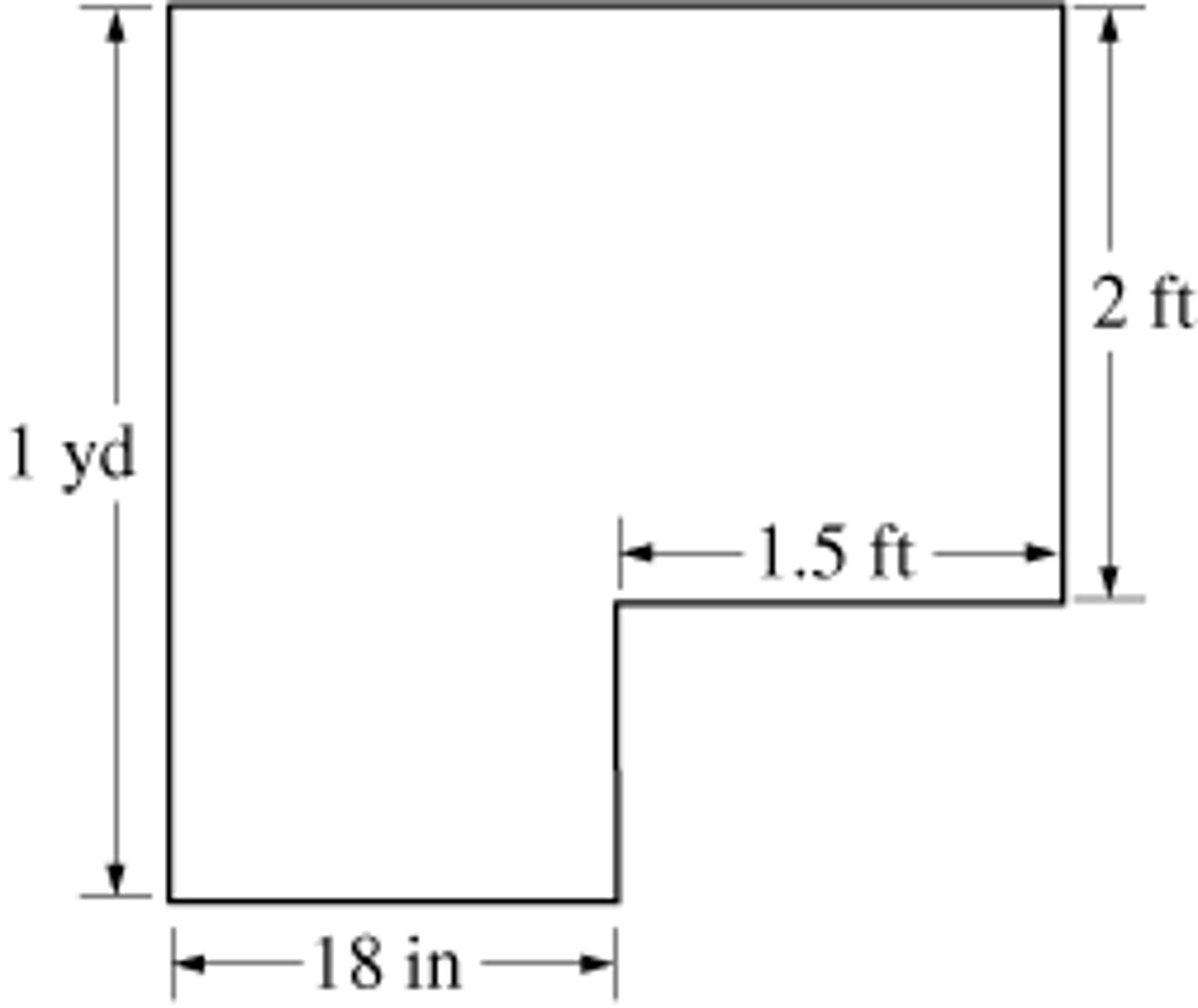 <p>What is the area, in square inches, of the polygon shown?</p><p>A. 21</p><p>B. 54</p><p>C.1,008</p><p>D.1,080</p>