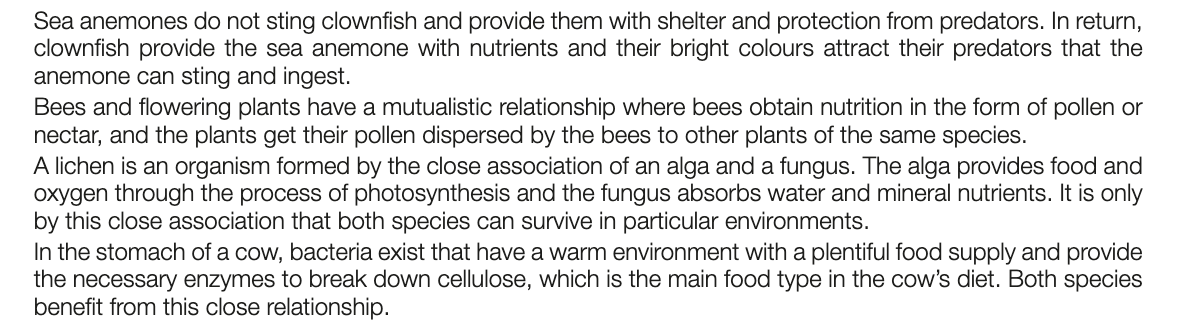 <ul><li><p>both species benefit</p></li><li><p>e.g. on image</p></li></ul><p></p>