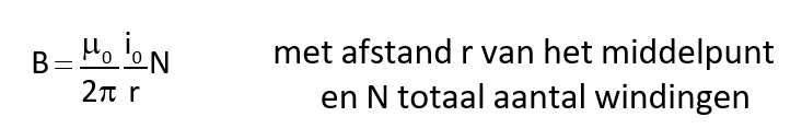 <ul><li><p>B niet constant over de doorsnede van de toroïde</p></li><li><p>B daalt bij toenemende afstand r</p></li></ul><p></p>