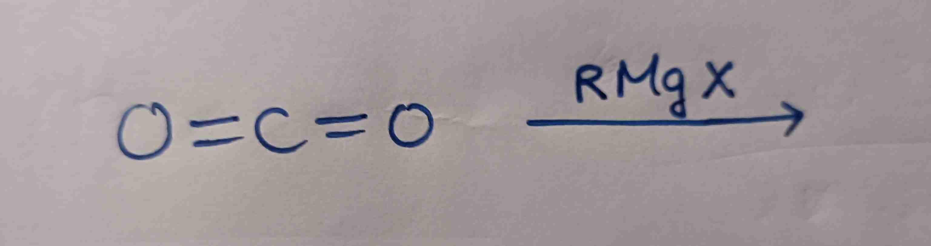 <p>Carbon dioxide + RMgX?</p>