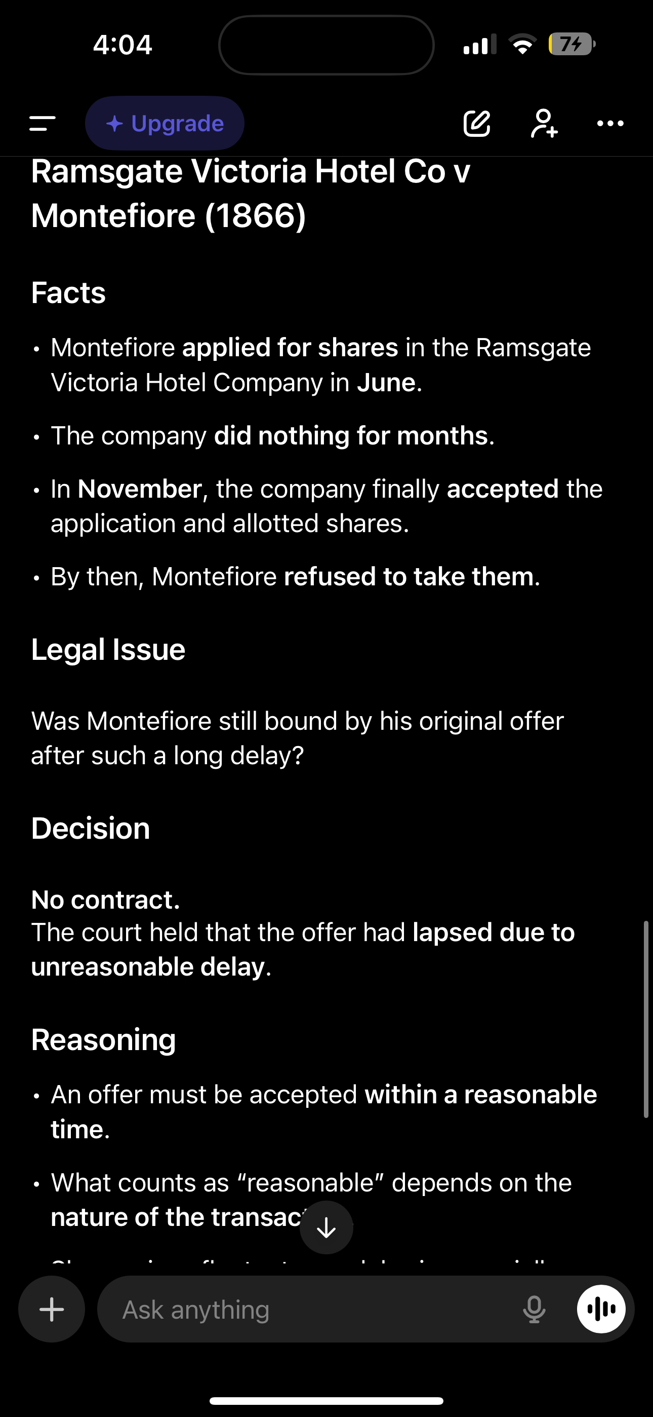 <p>If there isn’t any specific time that the offer will expire the court will choose one that is reasonable in the circumstances</p>
