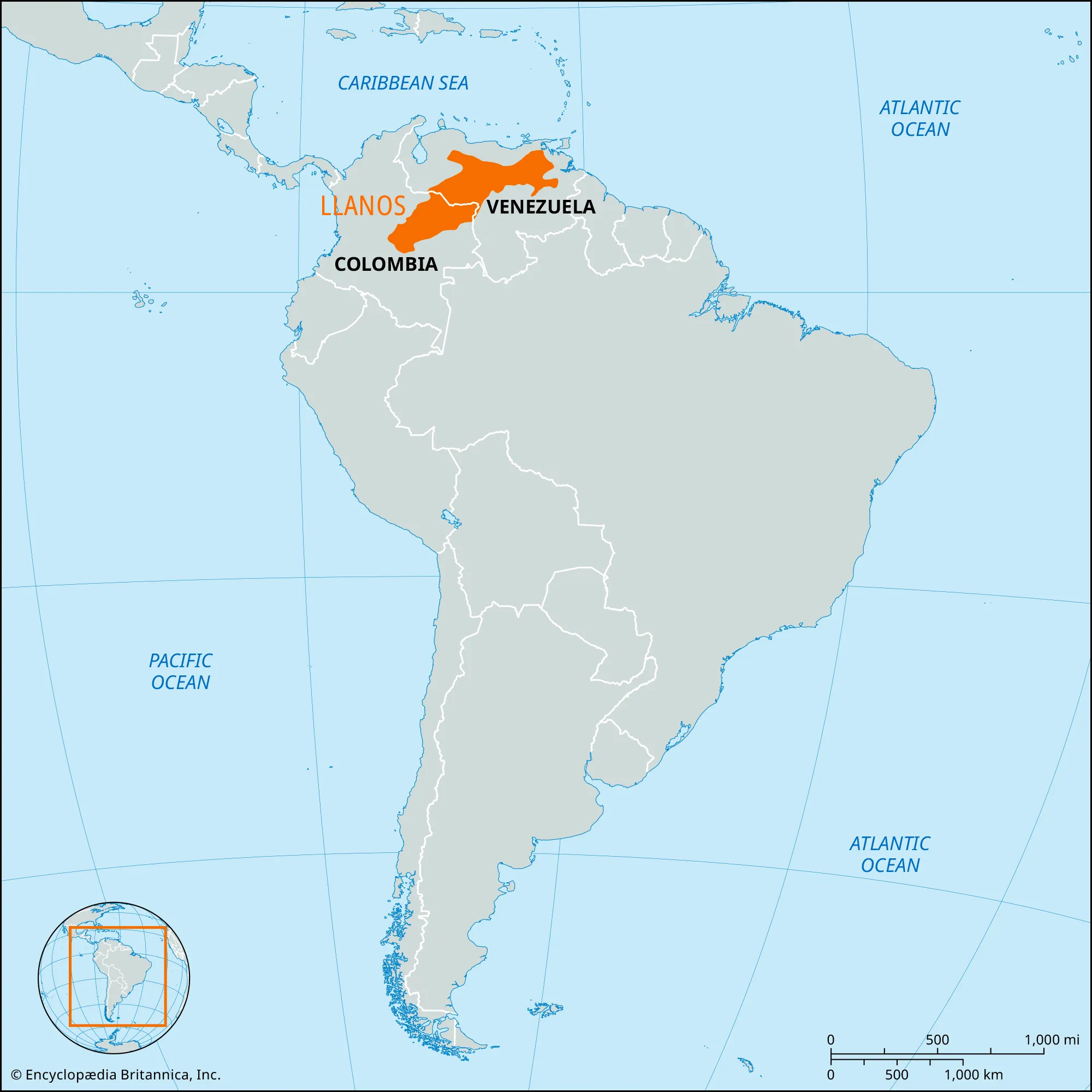 <p><em>a vast tropical grassland plain situated to the east of the Andes</em><span><span> in Colombia and Venezuela</span></span></p>