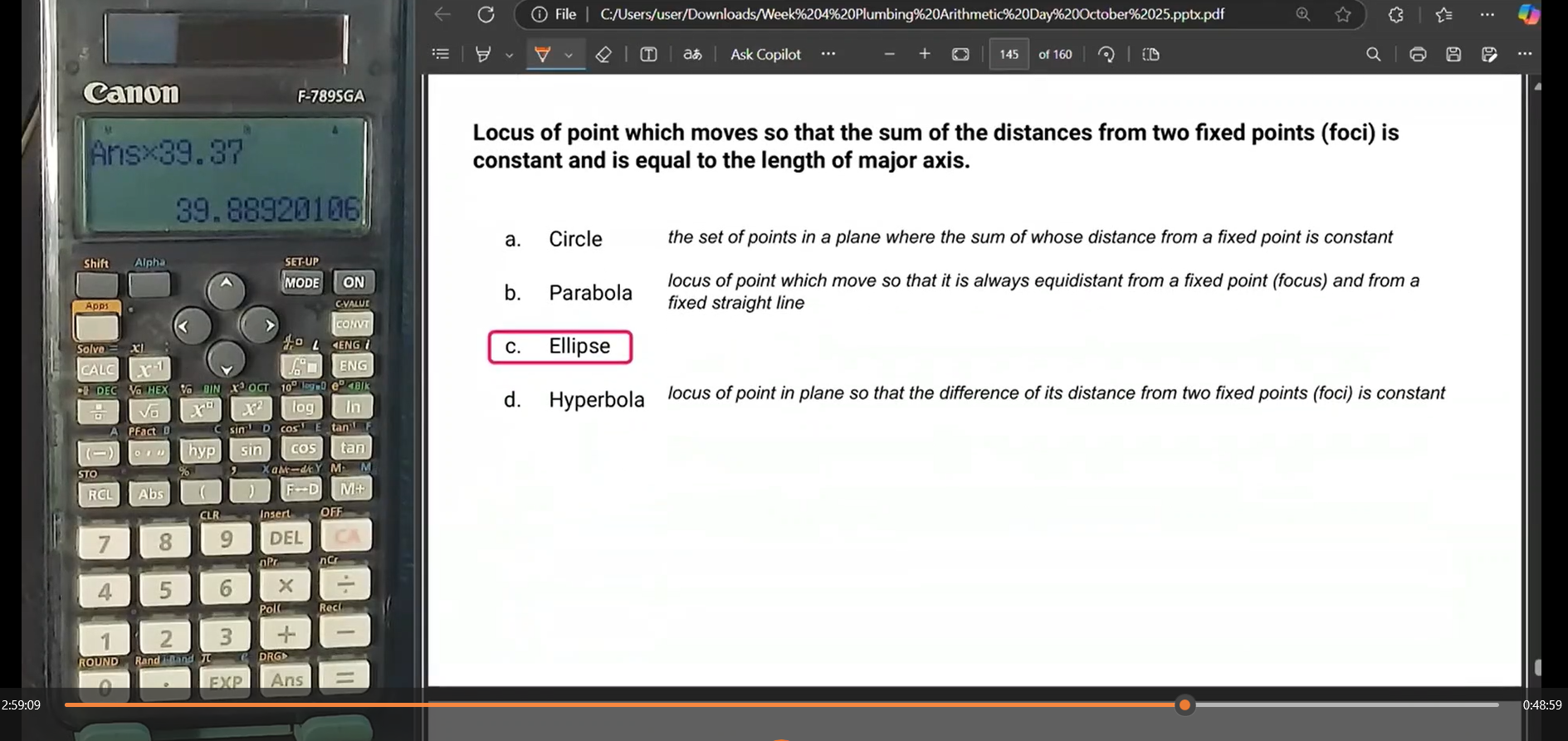 <p>Answer: c. ellipse</p>