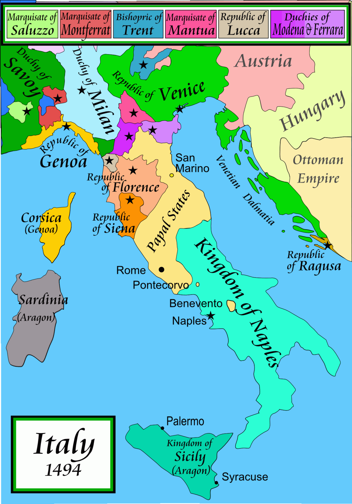 <p><span>France 1494 invasion of Italy</span></p>
