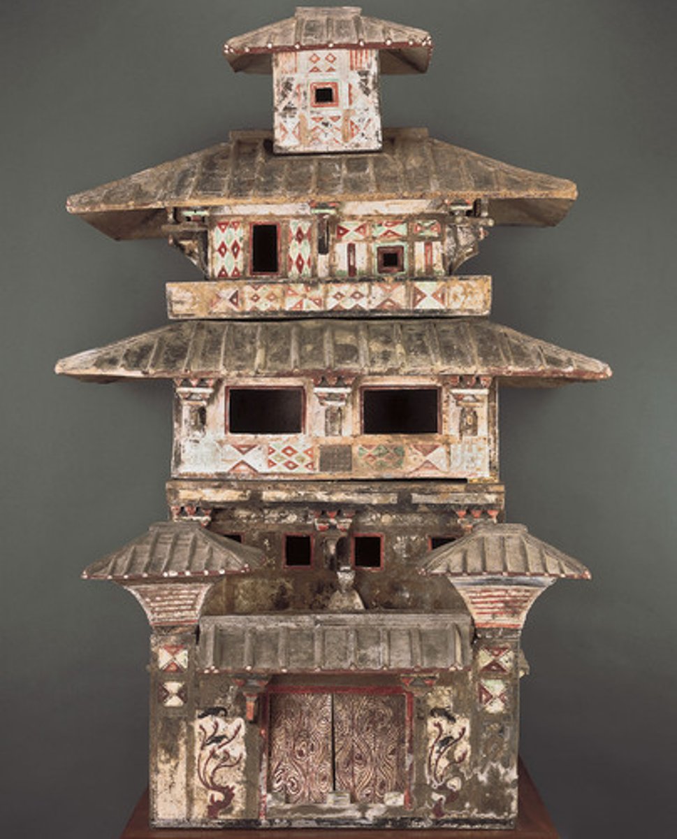 <p>- A collection of painted wooden models found in the tomb of Egyptian official Meketre (c. 2000 BCE)</p><p>- Include miniature scenes of granaries, bakeries, breweries, cattle herds, weaving, and boats</p><p>- Intended to magically supply the deceased with food and services in the afterlife</p><p>- Discovered in a sealed chamber at Deir el-Bahri, near Luxor, in 1920</p><p>- One of the finest surviving examples of Egyptian funerary art, now in the Metropolitan Museum of Ar</p>