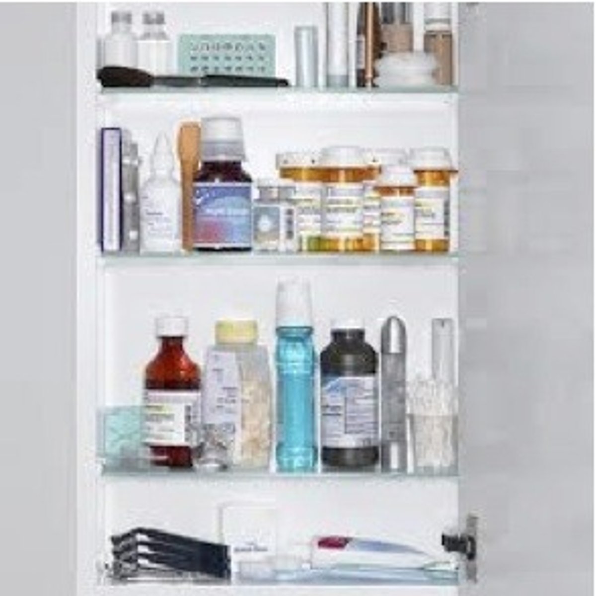 <p>Tủ thuốc - nơi lưu trữ thuốc và vật dụng y tế. (Keep all drugs in a medicine cabinet - Giữ thuốc trong tủ thuốc.)</p>