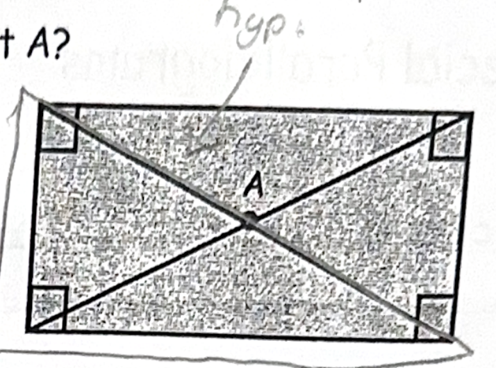 <p>Diagonals of a parallelogram bisect each other, Diagonals of a rectangle are congruent, so what do we know about point A?</p>