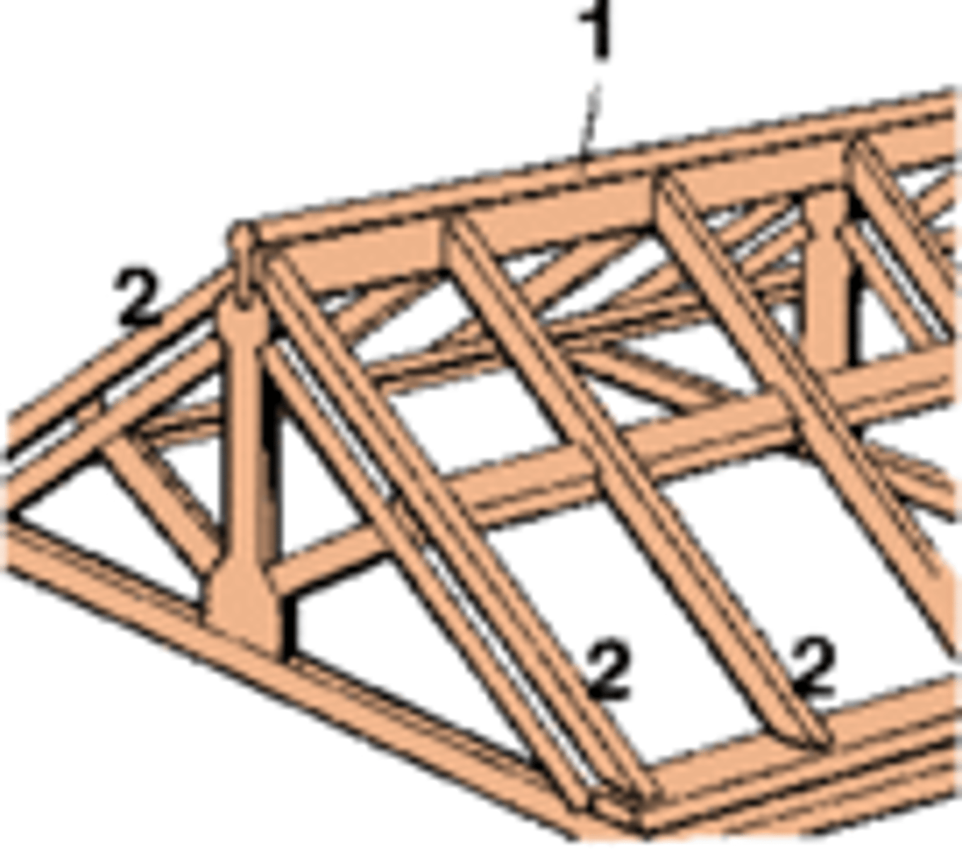 <p>a long horizontal beam against which the slanting roof poles were braced</p>
