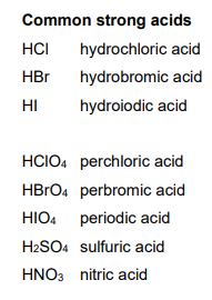 common strong acids
