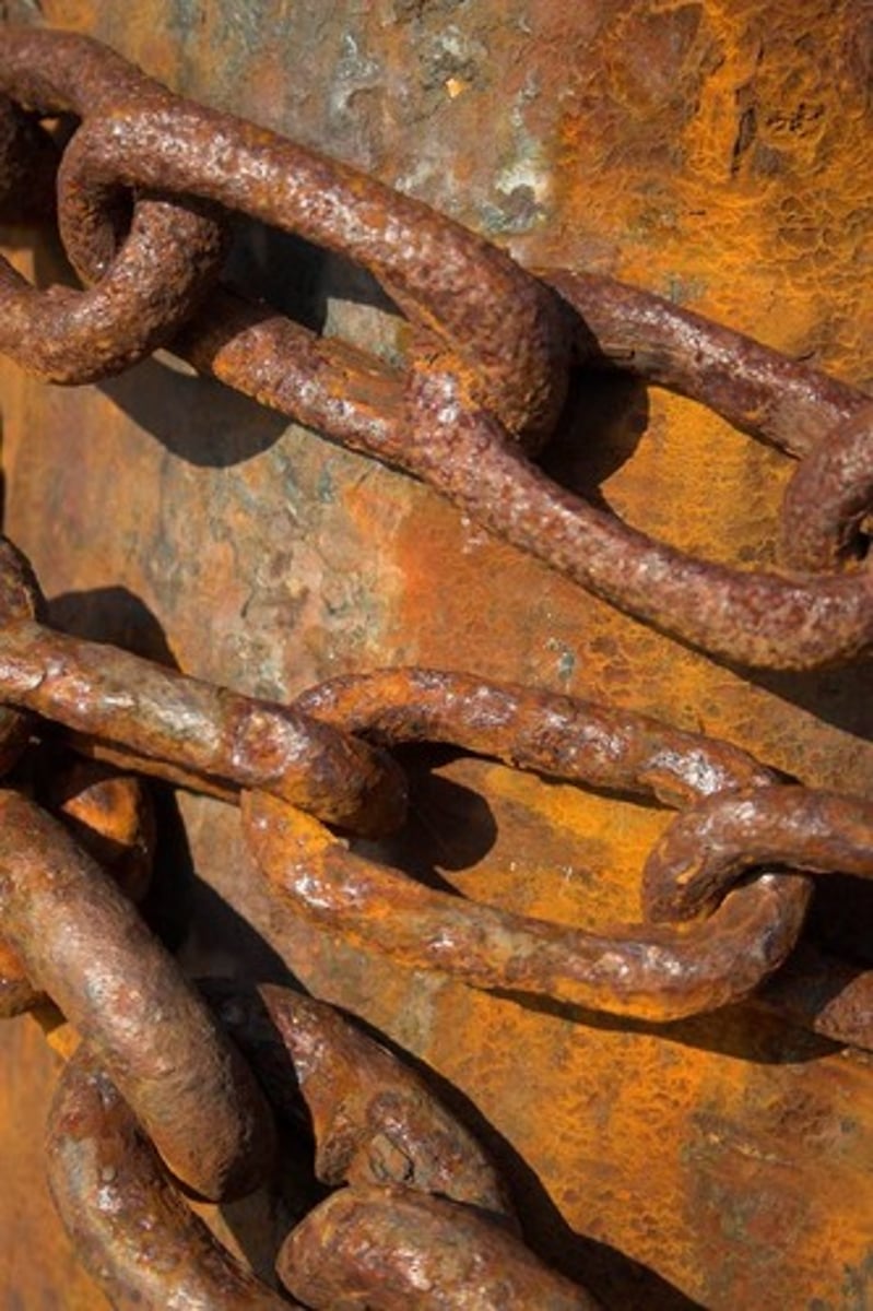 <p>The corrosion of ferrous metals</p>