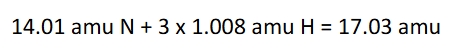 <p>use the periodic table with molar masses(amu) listed. Molecular mass (aka avg molecular mass or molecular weight) is the sum of atomic masses (in amu) for all the atoms in a molecule</p>