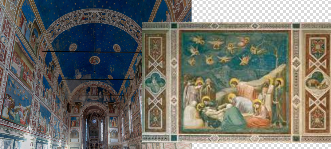 <p>Arena (Scrovegni) Chapel, including Lamentation (Giotto di Bondone)</p><p>1303 CE</p><p>Proto-Italian Renniescance</p><p>Brick (architecture) and fresco</p><p>Padua, Italy</p><p>Context: Giotto = made artwork comissioned by wealthy often to atone for sin,</p><p>Content: Frescos depitc lives of Mary and Christ and others, story told through images because most people couldnt read, frescoes cover walls and ceilings, continous narrative, seperated by registers, naturalism,</p><p>Function: Place of worship</p>