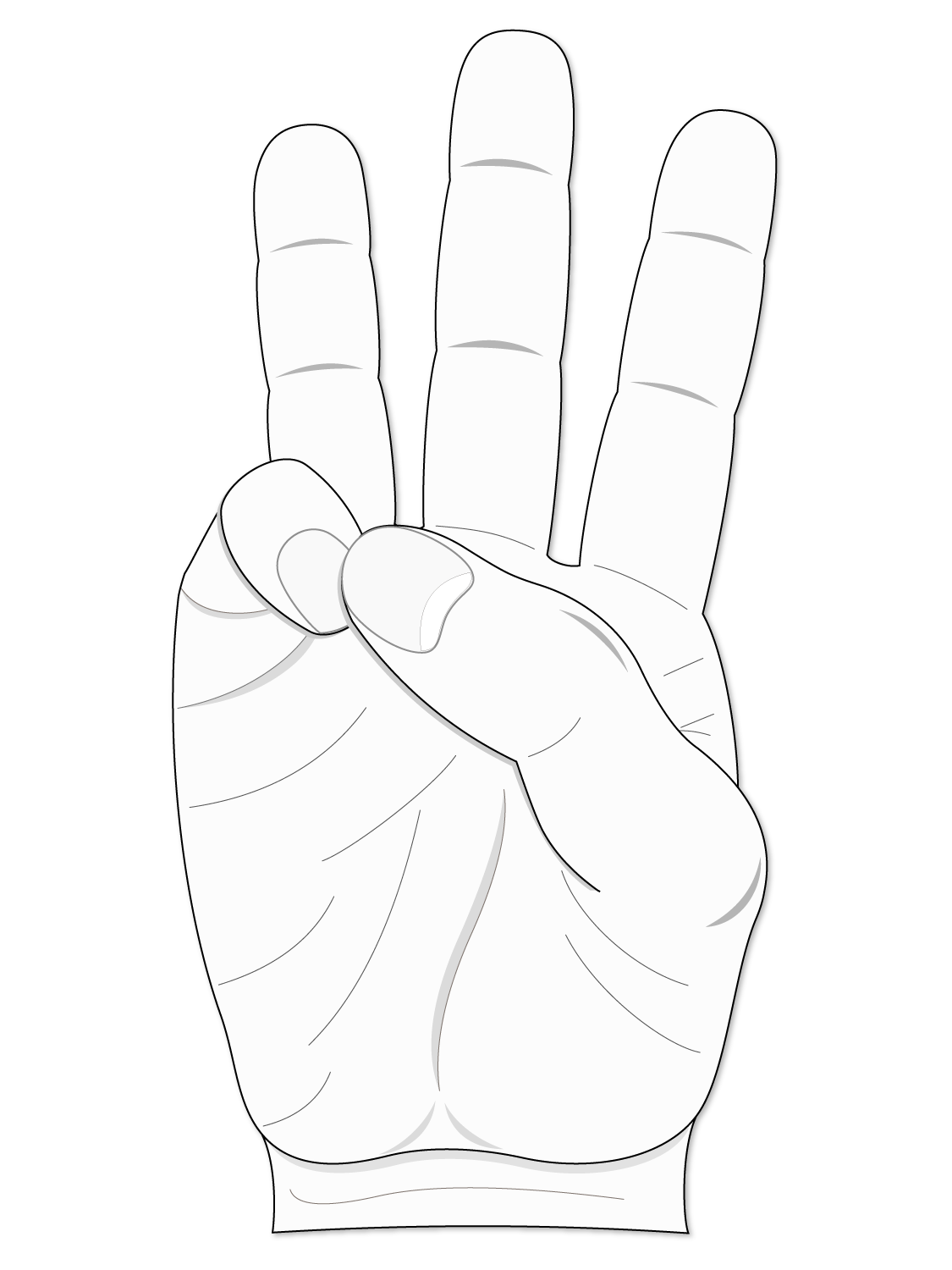 <p>touching the thumb to digit #5 (pinky)</p>