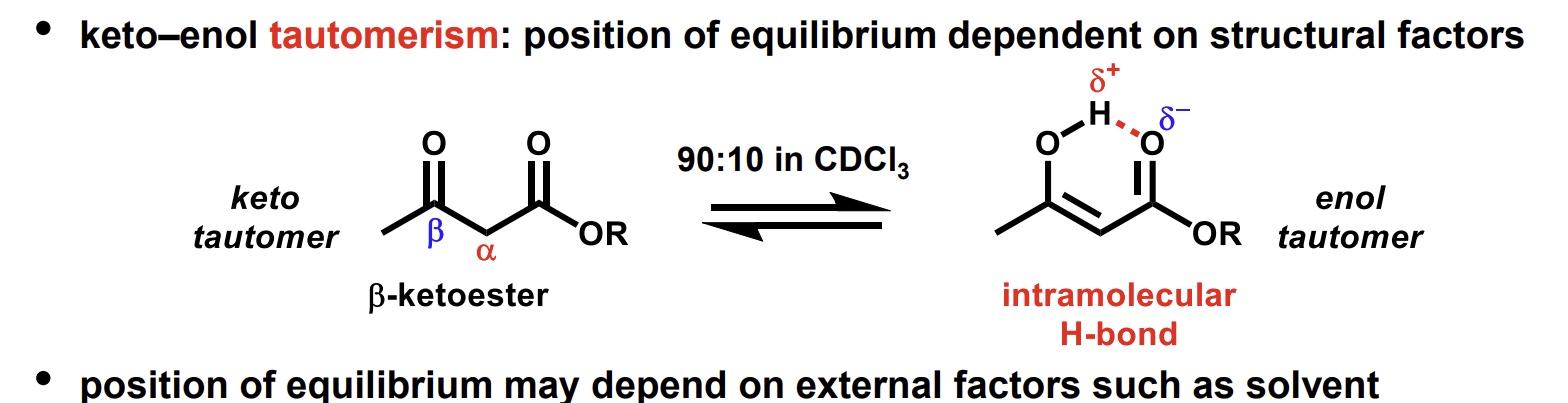 <p>Certain structures like this one favours the enol more than others - in acetone a tiny proportion of enol tautomer would exist.</p>