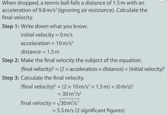 How to calculate velocity using the above formula